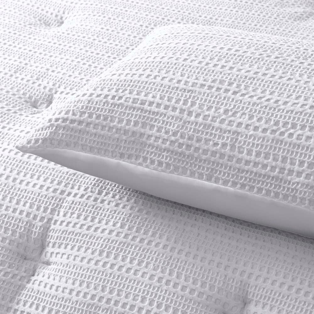 Accessorize Comforter ACCESSORIZE Soho Waffle White 3 Piece Comforter Set