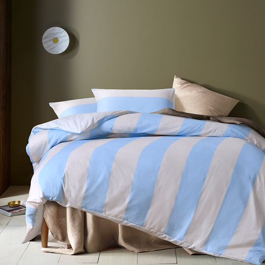 Accessorize Regency Blue Washed Cotton Quilt Cover Set Accessorize