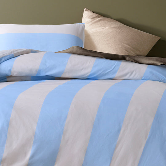 Accessorize Regency Blue Washed Cotton Quilt Cover Set Accessorize