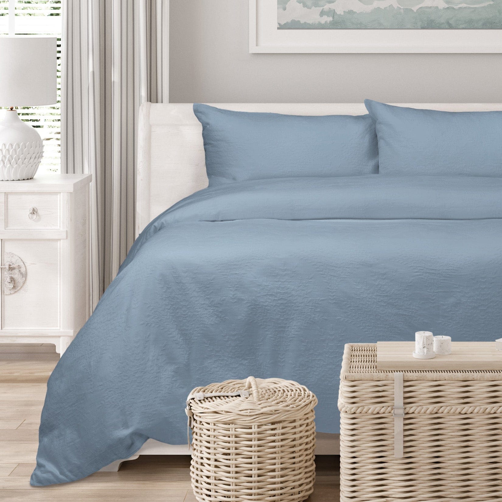 Algodon Quilt Cover Queen / Blue ALGODON "Romy" QUILT COVER SET