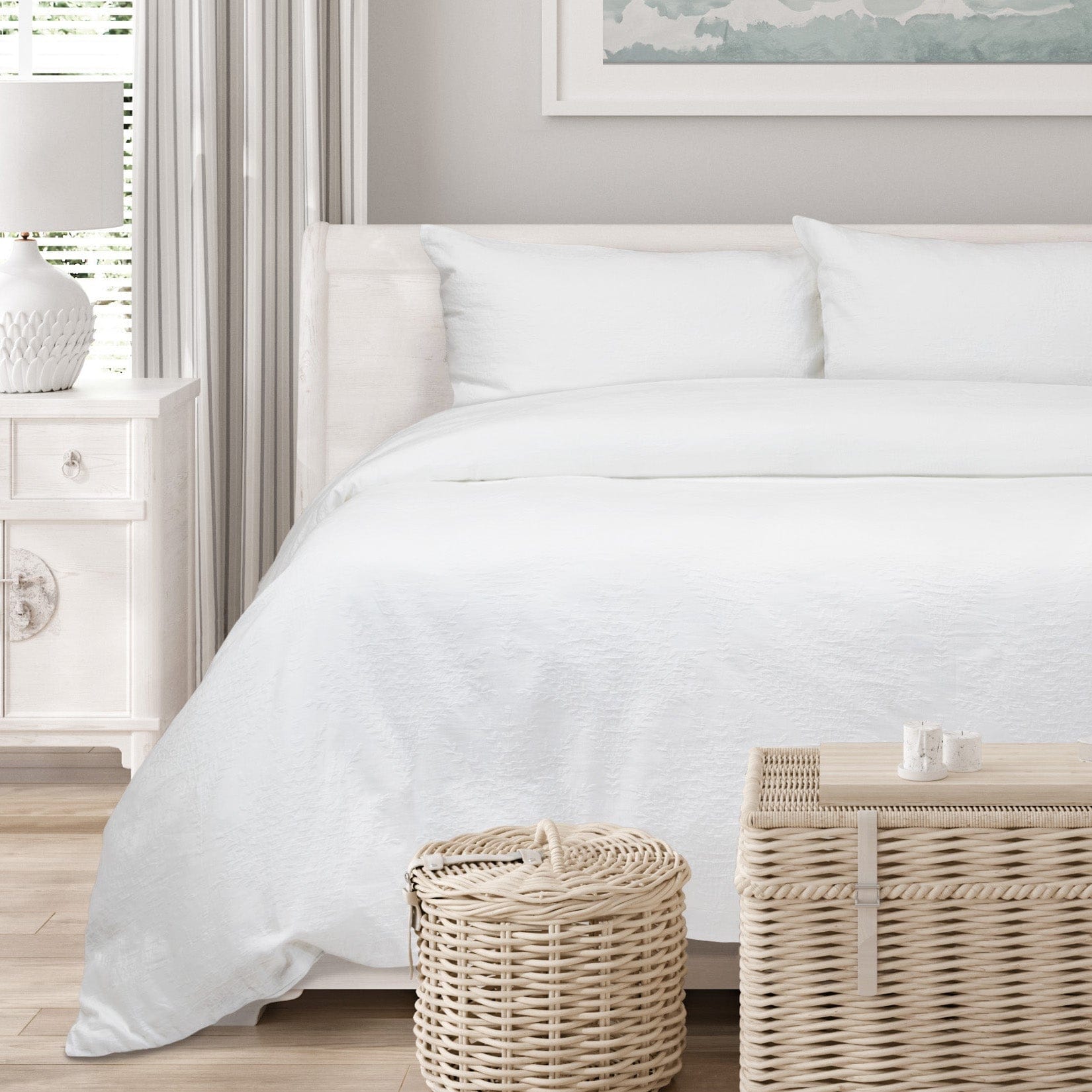 Algodon Quilt Cover Queen / White ALGODON "Romy" QUILT COVER SET