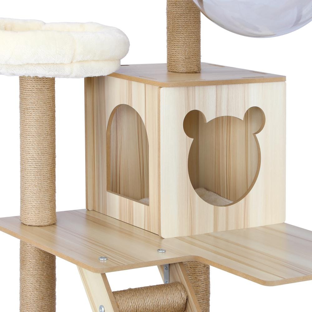 Alopet Cat Tower Alopet 190cm Wooden Cat Tree with Ladder