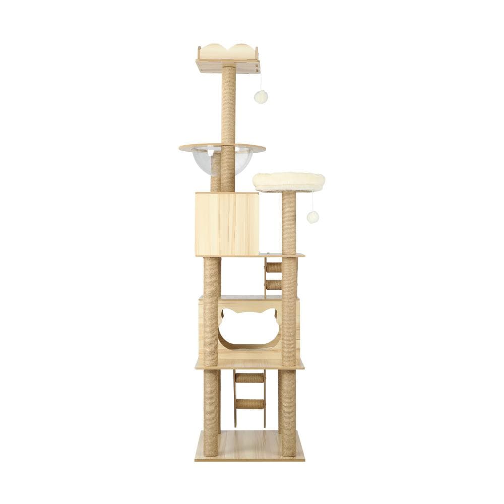Alopet Cat Tower Alopet 190cm Wooden Cat Tree with Ladder