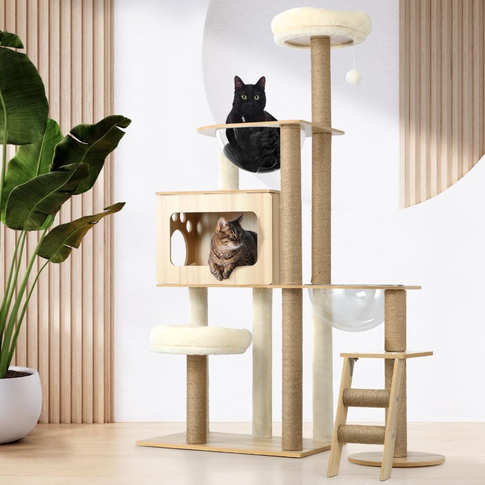 Alopet Cat Tower Alopet Cat Tree Scratcher Cats Condo Wood 142cm
