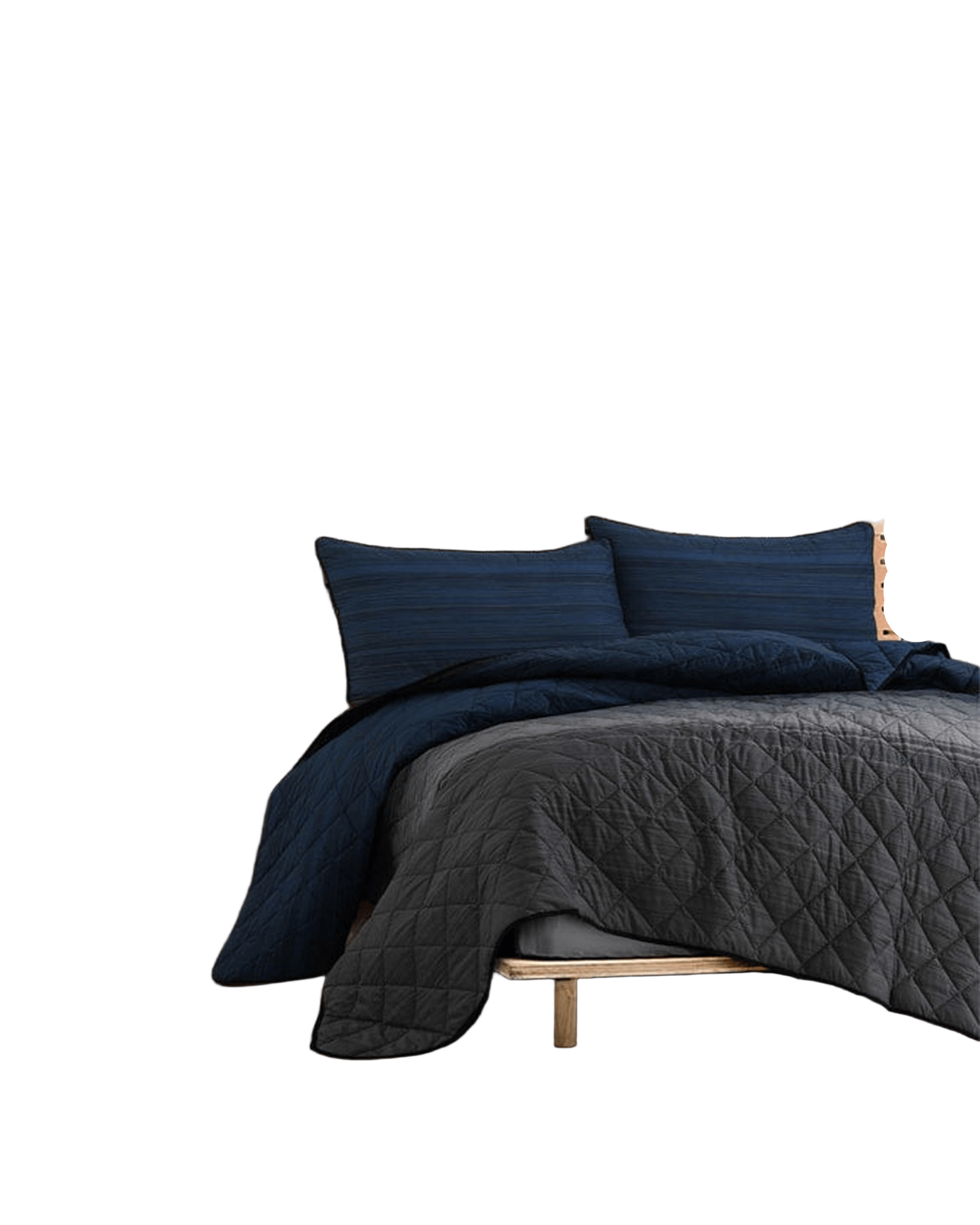 Amsons Comforter Amsons Grey Black Blue Stripes Bedspread Set