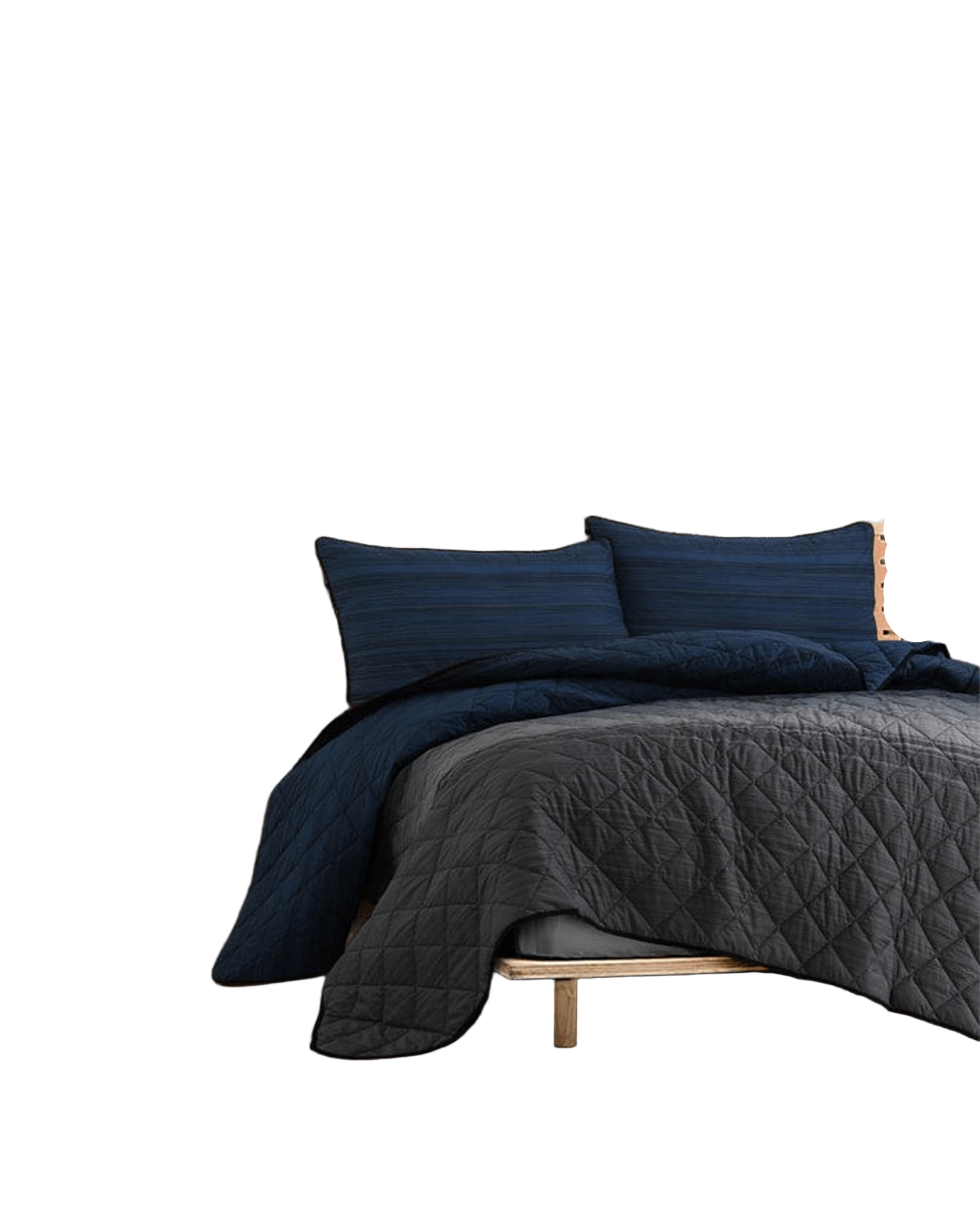 Amsons Comforter Amsons Grey Black Blue Stripes Bedspread Set