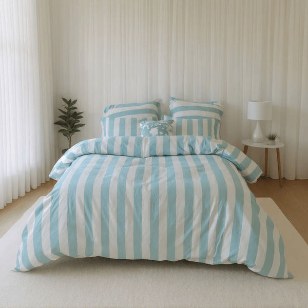 Amsons Quilt Cover Amsons Microfibre Quilt Cover Set -  Aqua Strix