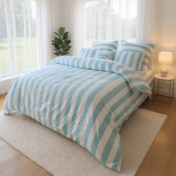 Amsons Quilt Cover Amsons Microfibre Quilt Cover Set -  Aqua Strix