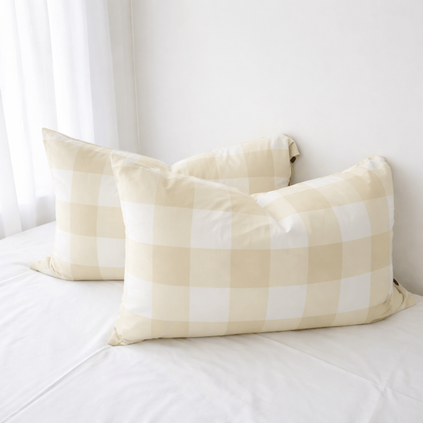 Amsons Quilt Cover Amsons Microfibre Quilt Cover Set - Beige Grid