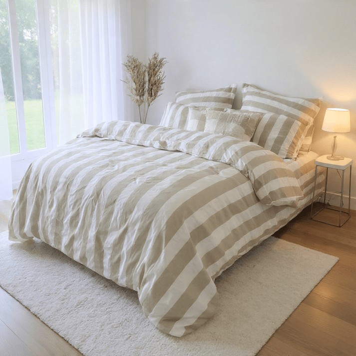 Amsons Quilt Cover Amsons Microfibre Quilt Cover Set - Beige Strix