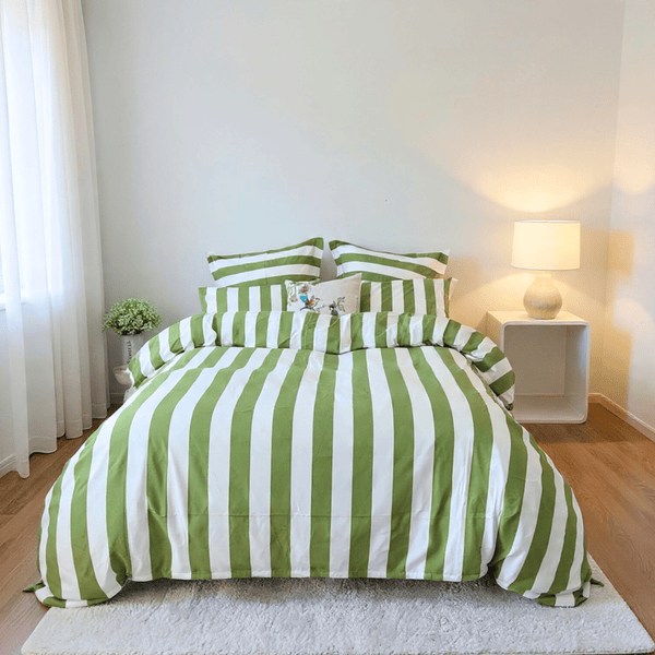 Amsons Quilt Cover Amsons Microfibre Quilt Cover Set -  Olive Strix