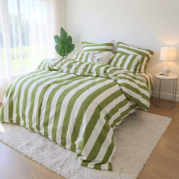 Amsons Quilt Cover Amsons Microfibre Quilt Cover Set -  Olive Strix