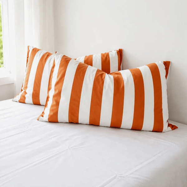 Amsons Quilt Cover Amsons Microfibre Quilt Cover Set -  Rust Strix