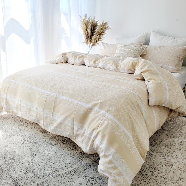 Amsons Quilt Cover Amsons Pure Cotton Quilt Cover Set -  Hampton Beige