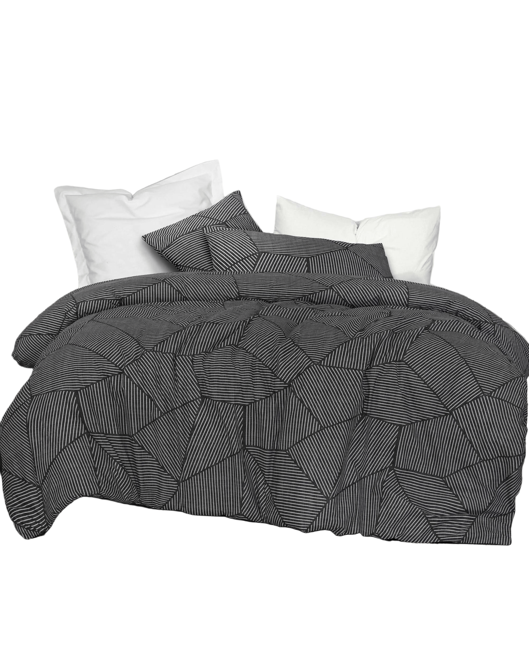 Amsons Quilt Cover Amsons Pure Cotton Quilt Cover Set With Extra Standard Pillowcases - Ariana Carbon