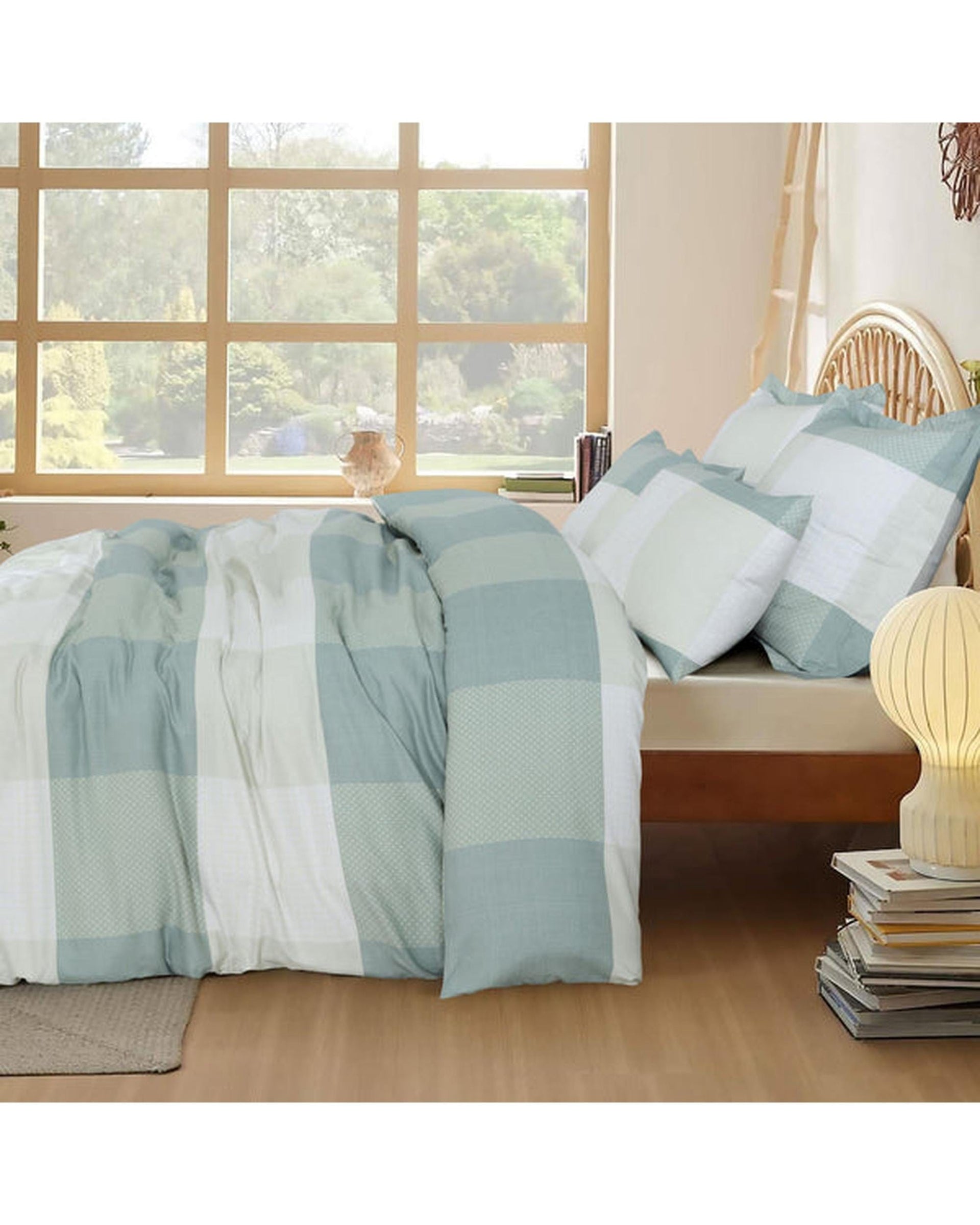 Amsons Quilt Cover Amsons Quilt Cover Set - Sage Check