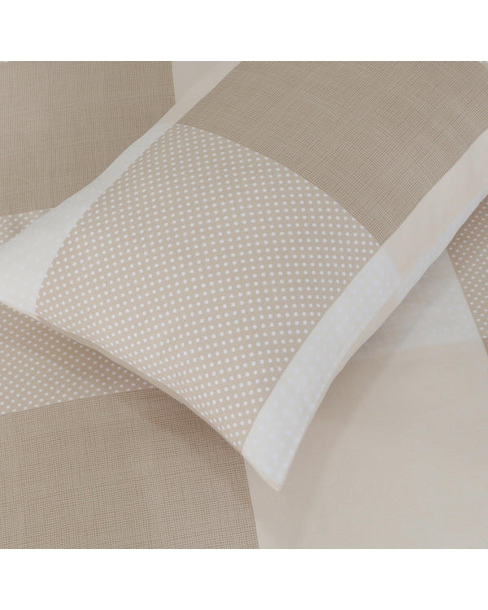 Amsons Quilt Cover Amsons Quilt Cover Set with European Pillow Covers - Beige Check
