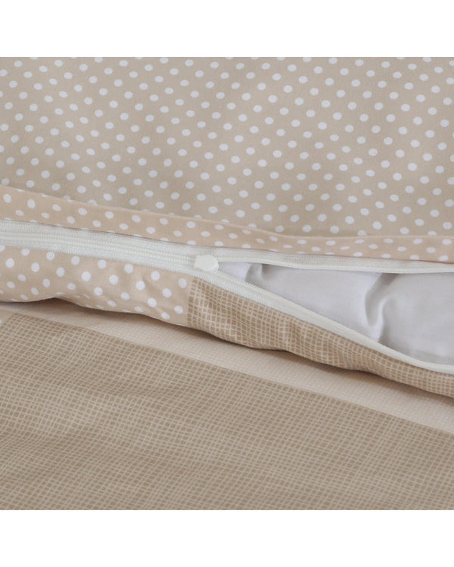 Amsons Quilt Cover Amsons Quilt Cover Set with European Pillow Covers - Beige Check