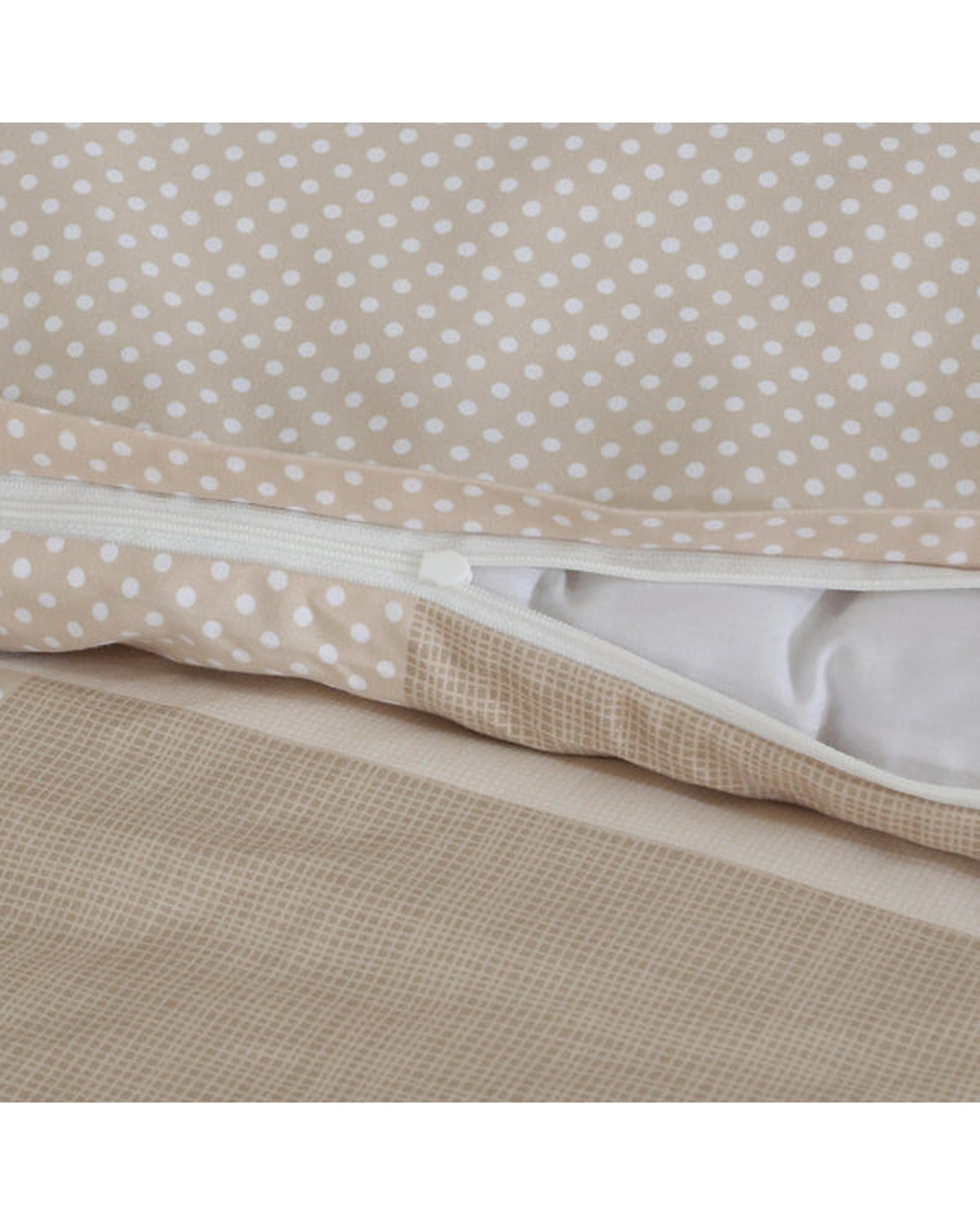 Amsons Quilt Cover Amsons Quilt Cover Set with European Pillow Covers - Beige Check