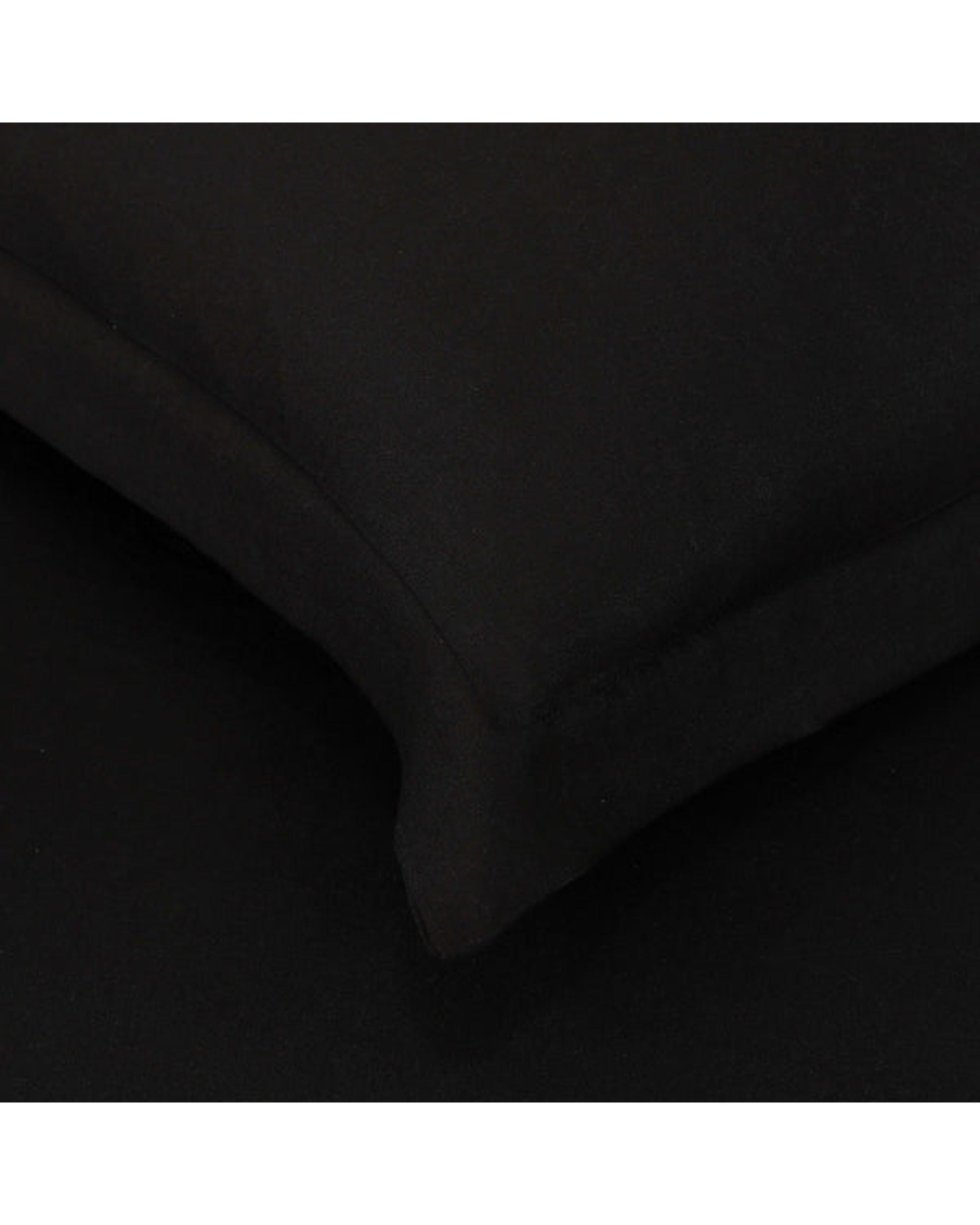 Amsons Quilt Cover Amsons Quilt Cover Set with European Pillow Covers - Black