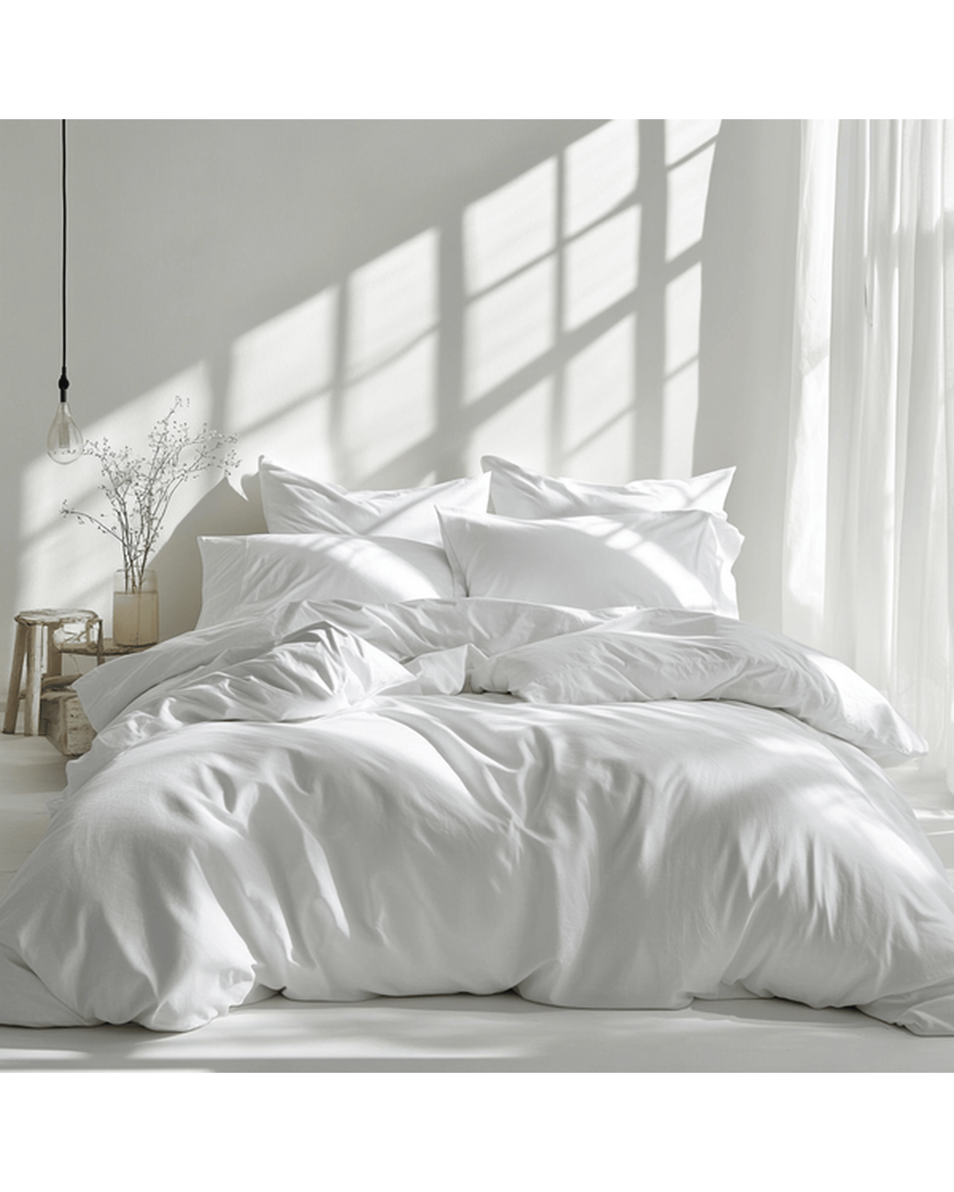 Amsons Quilt Cover Amsons Quilt Cover Set with European Pillow Covers - White