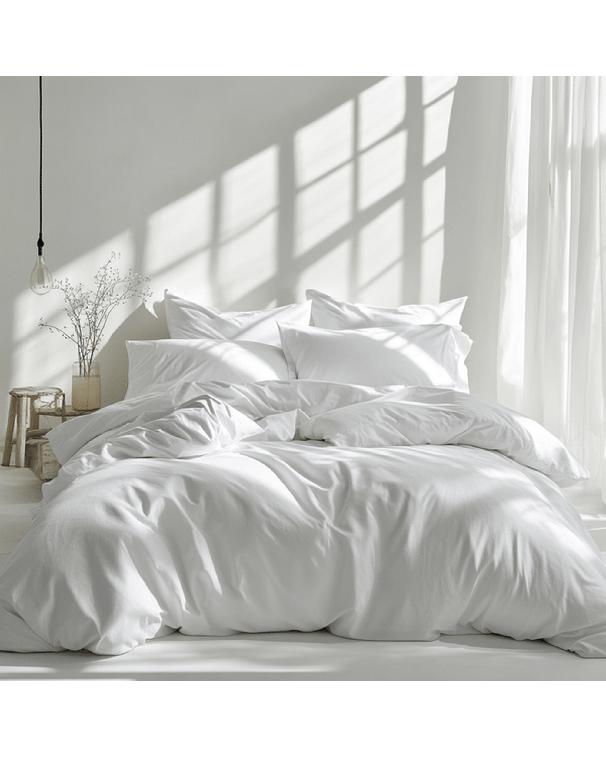 Amsons Quilt Cover Amsons Quilt Cover Set with European Pillow Covers - White