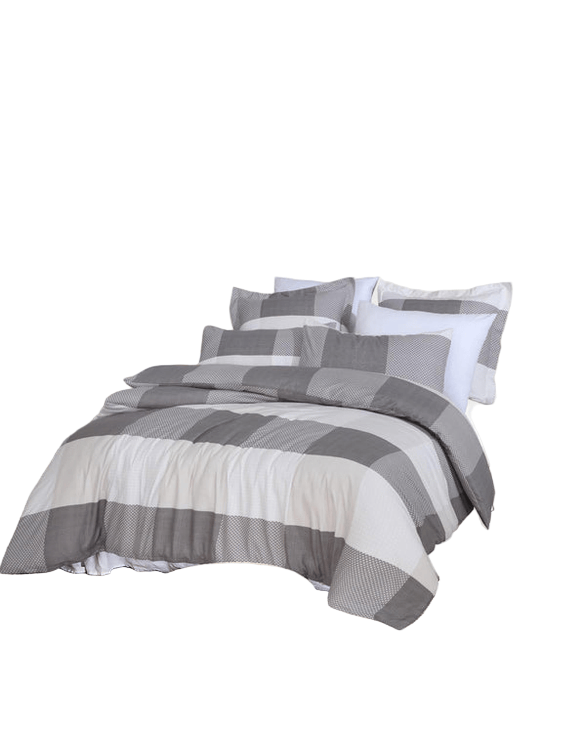 Amsons Quilt Cover Amsons Quilt Cover Set with Extra Standard Pillow Covers - Grey Check