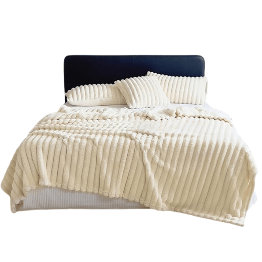 Anyhouz Blanket Anyhouz Blanket Milky White Velvet Fluffy Coral Fleece Sofa Warm Bed