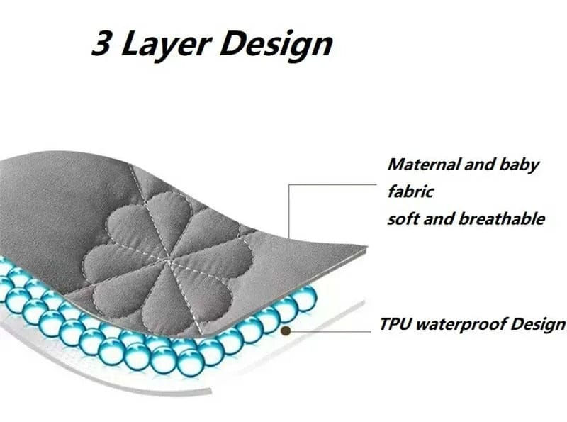 Anyhouz Mattress Protector Anyhouz Mattress Cover Gray Double Size Waterproof Quilted Fitted Bed Sheet