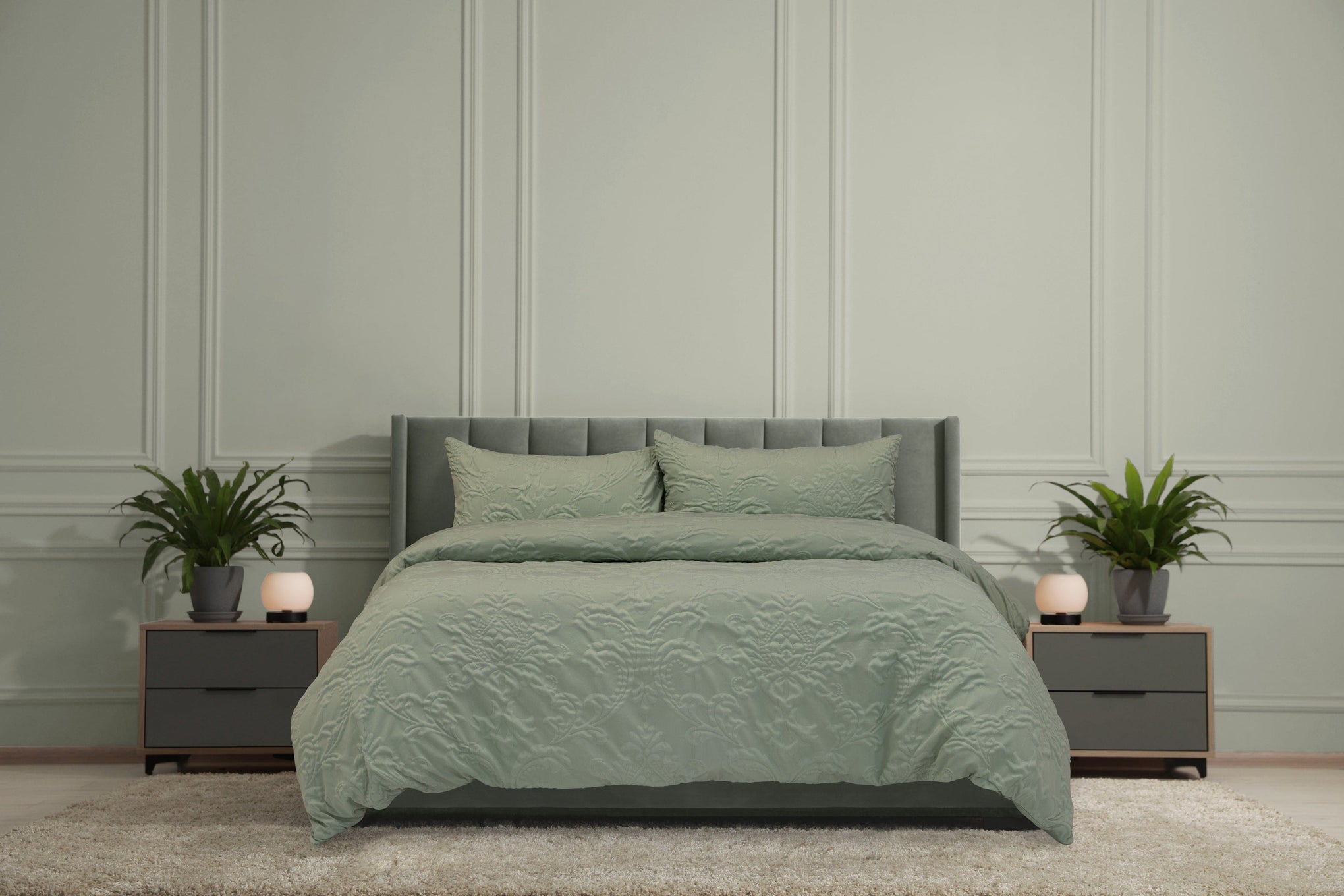 Ardor Bedding Quilt Cover ARDOR BOUDOIR "Adeline" SAGE QUILT COVER SET