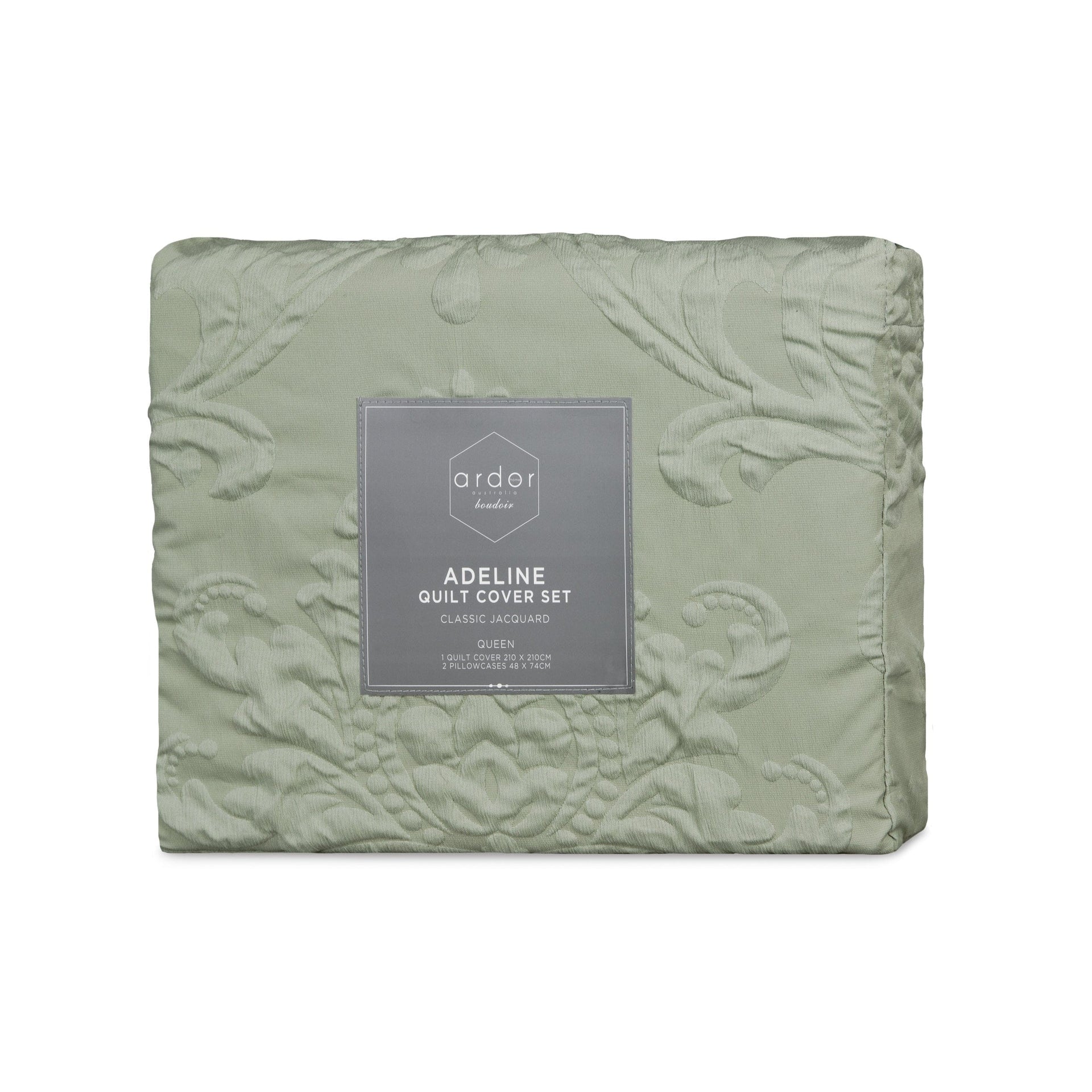 Ardor Bedding Quilt Cover ARDOR BOUDOIR "Adeline" SAGE QUILT COVER SET