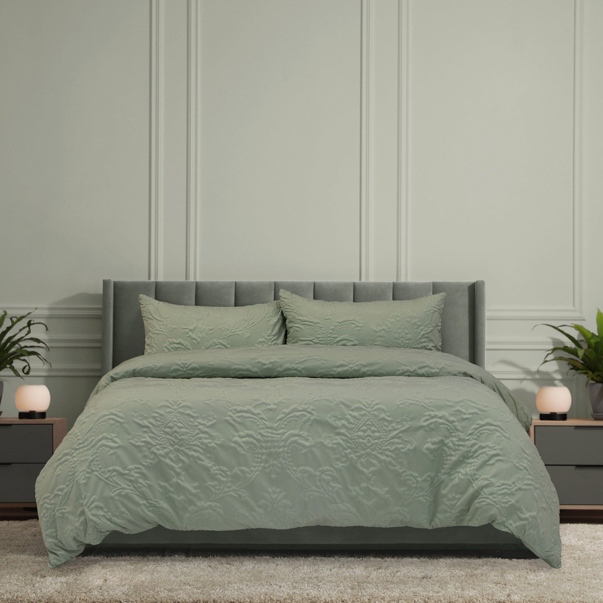 Ardor Bedding Quilt Cover ARDOR BOUDOIR "Adeline" SAGE QUILT COVER SET