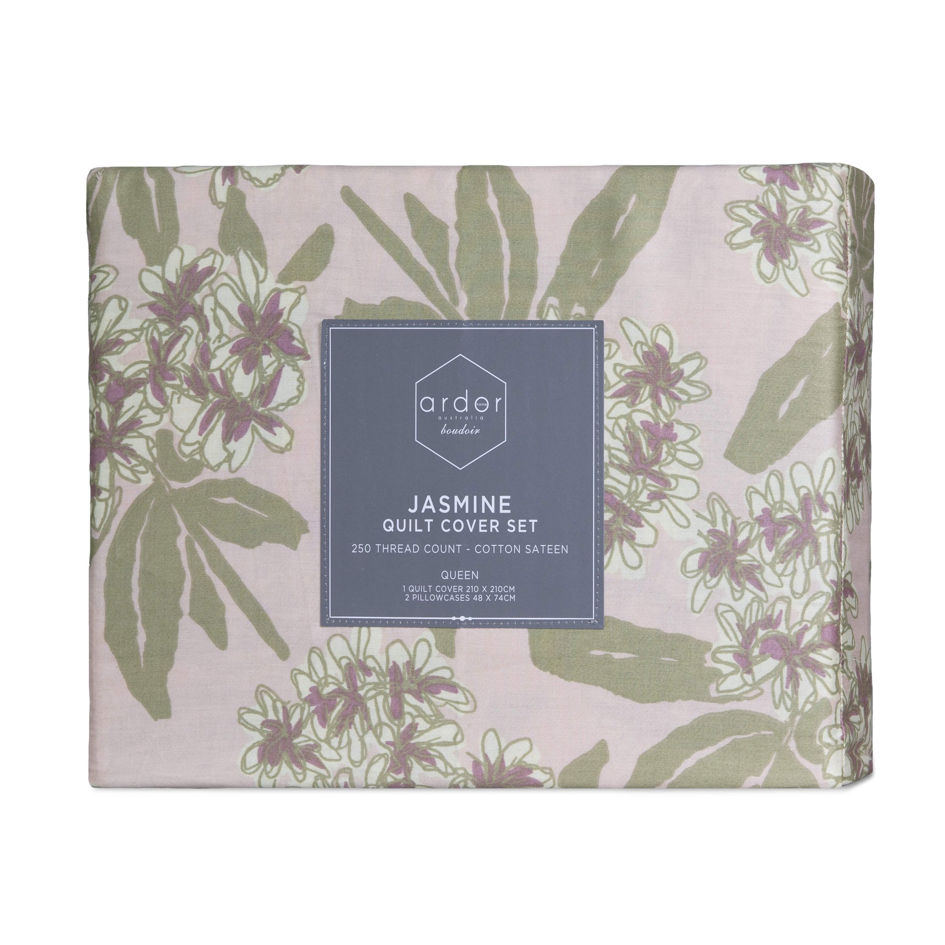 Ardor Bedding Quilt Cover ARDOR BOUDOIR "Jasmine" 250TC ELDERBERRY QUILT COVER SET