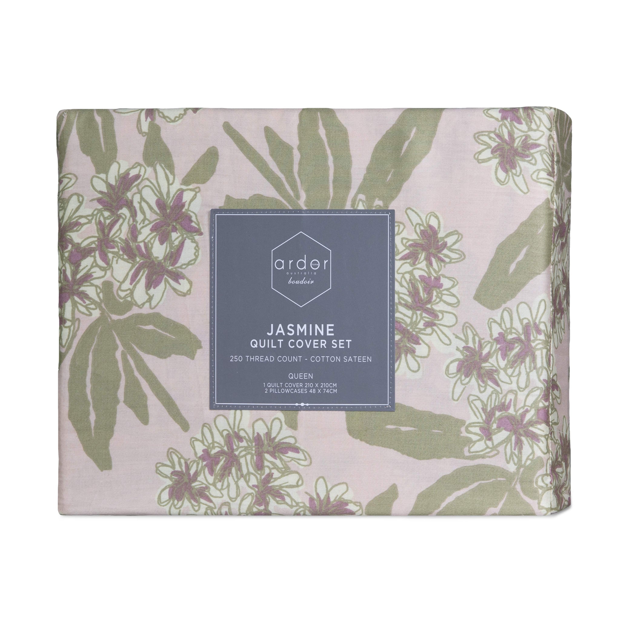 Ardor Bedding Quilt Cover ARDOR BOUDOIR "Jasmine" 250TC ELDERBERRY QUILT COVER SET