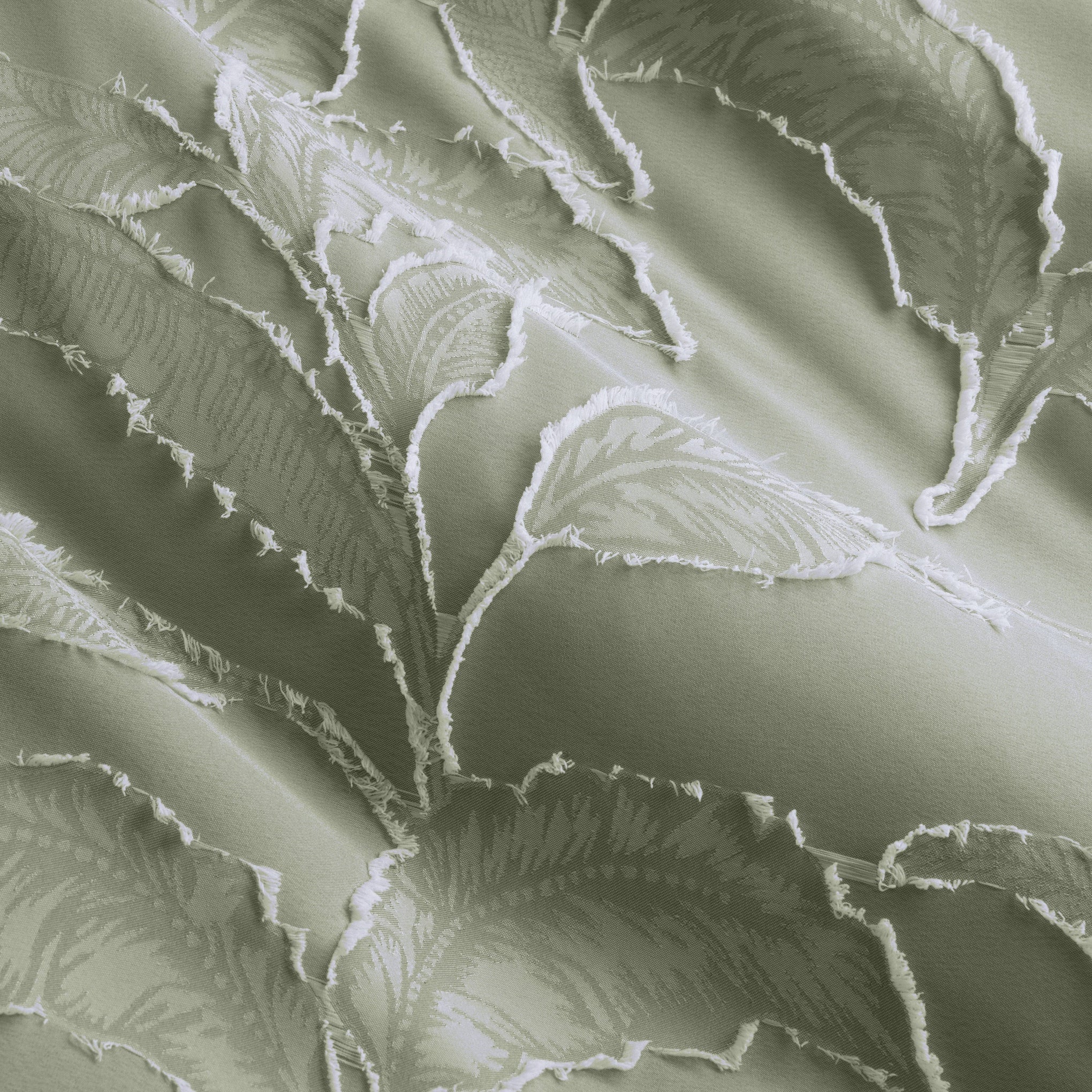 Ardor Bedding Quilt Cover ARDOR BOUDOIR "Kiah" CLIPPED TUFTED JACQUARD PALE OLIVE QUILT COVER SET