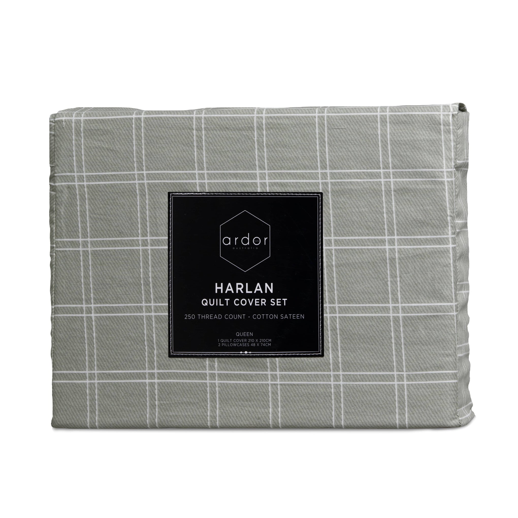 Ardor Bedding Quilt Cover ARDOR "Harlan"  GREY QUILT COVER SET