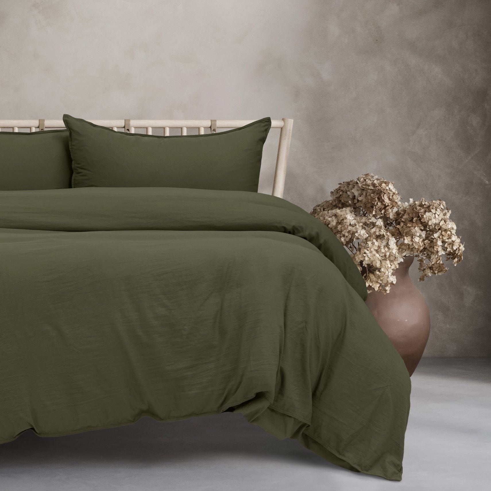 Ardor Bedding Quilt Cover Khaki / Single ARDOR "Vintage Washed" QUILT COVER SET