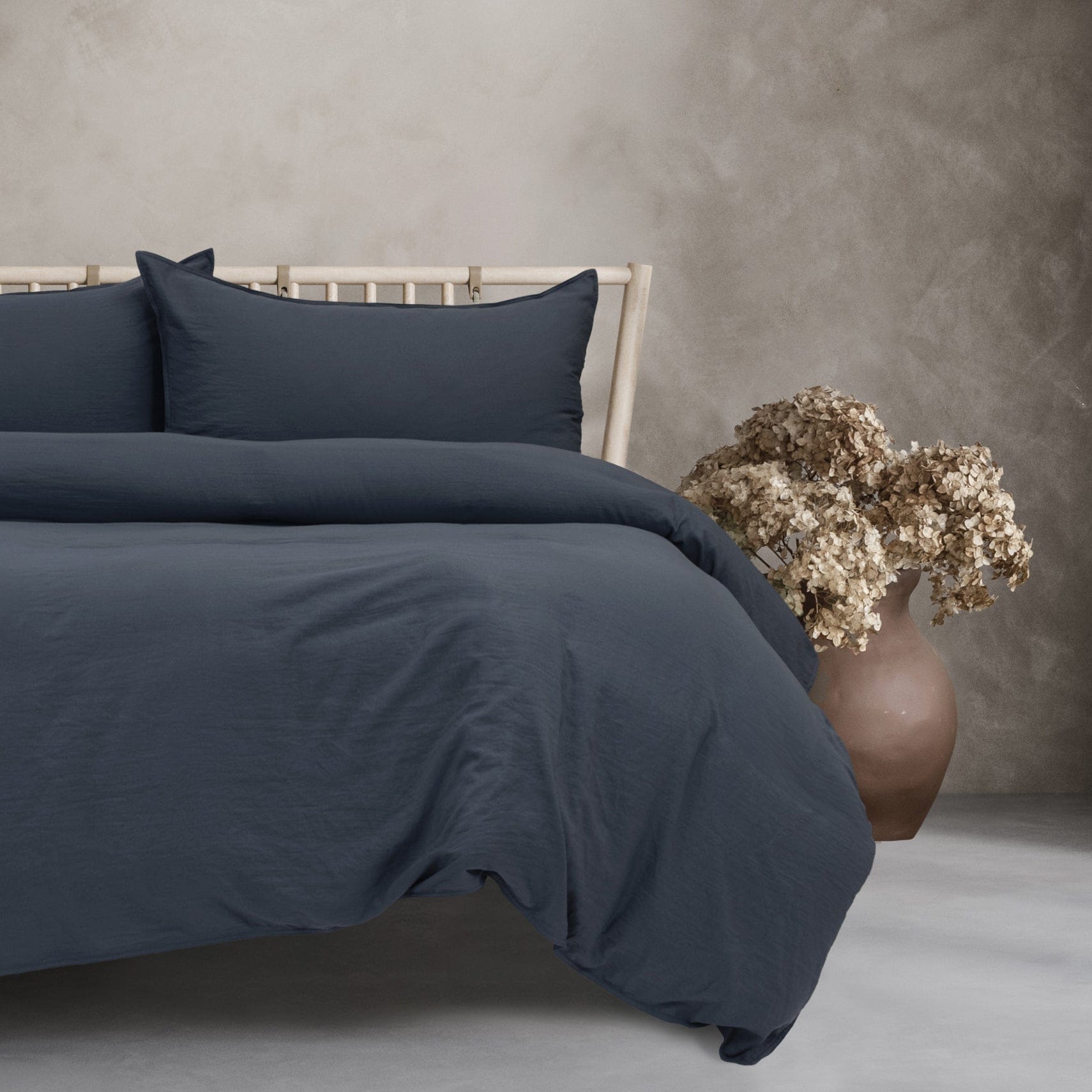 Ardor Bedding Quilt Cover Navy / Single ARDOR "Vintage Washed" QUILT COVER SET