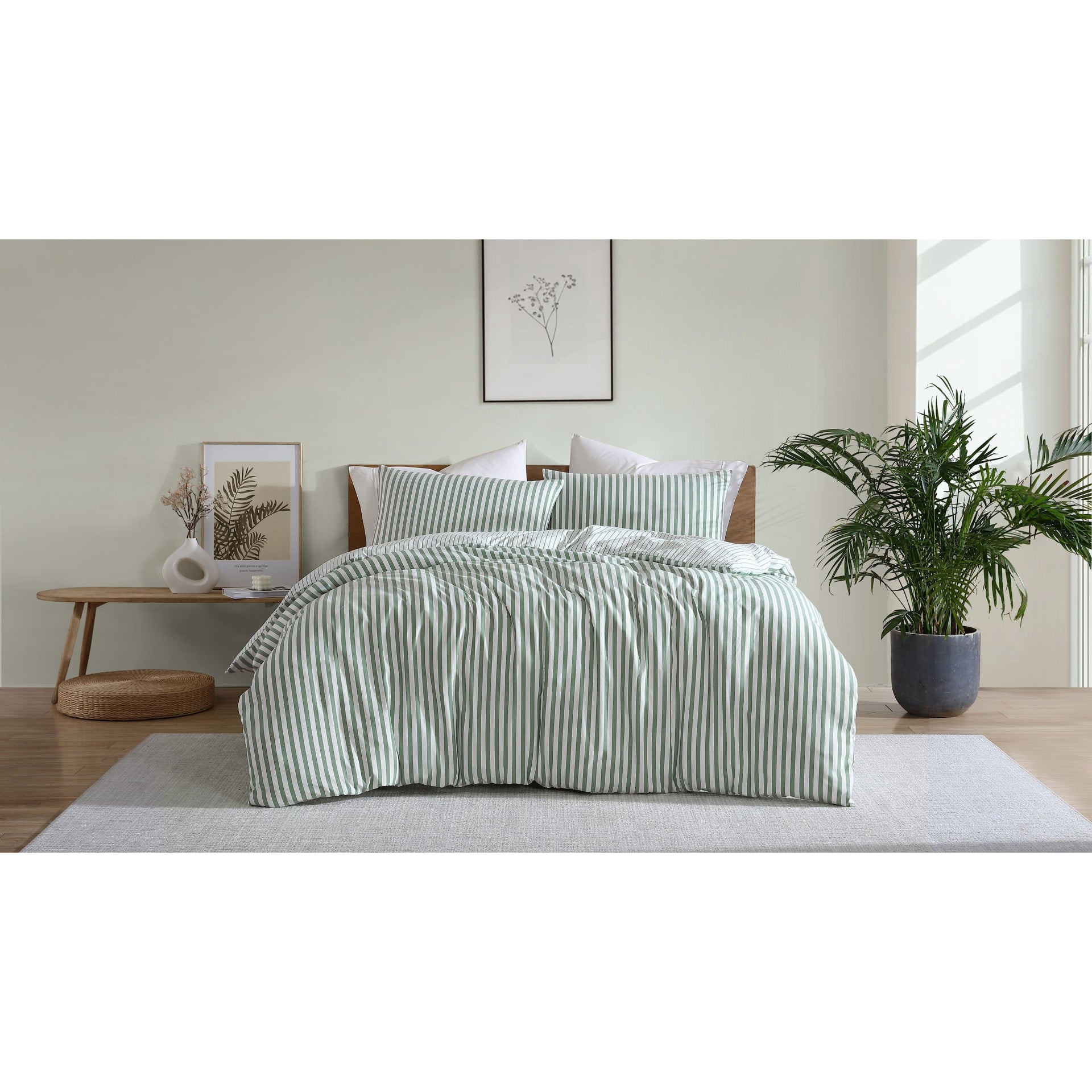 Ardor Bedding Quilt Cover Sage / Single ARDOR "Frankie Stripe" QUILT COVER SET