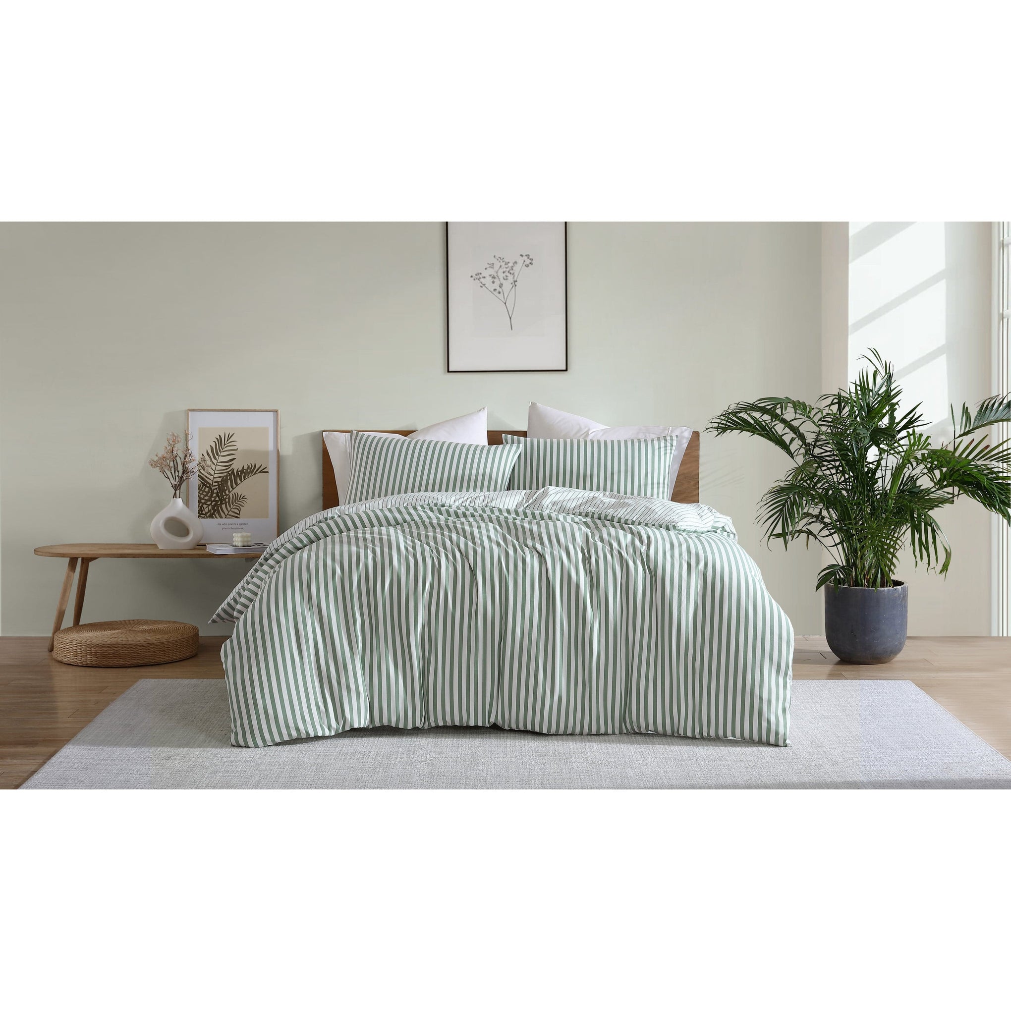 Ardor Bedding Quilt Cover Sage / Single ARDOR "Frankie Stripe" QUILT COVER SET
