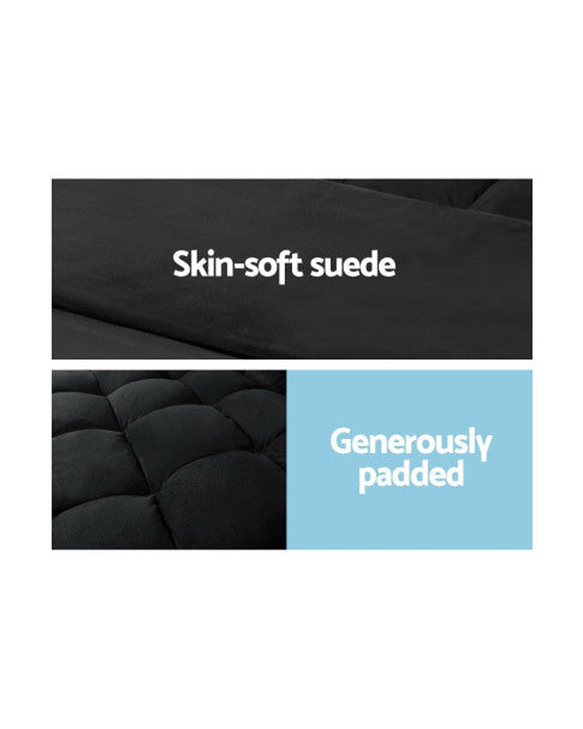 Artiss Sofa 2-seater Adjustable Lounge Sofa - Charcoal Suede