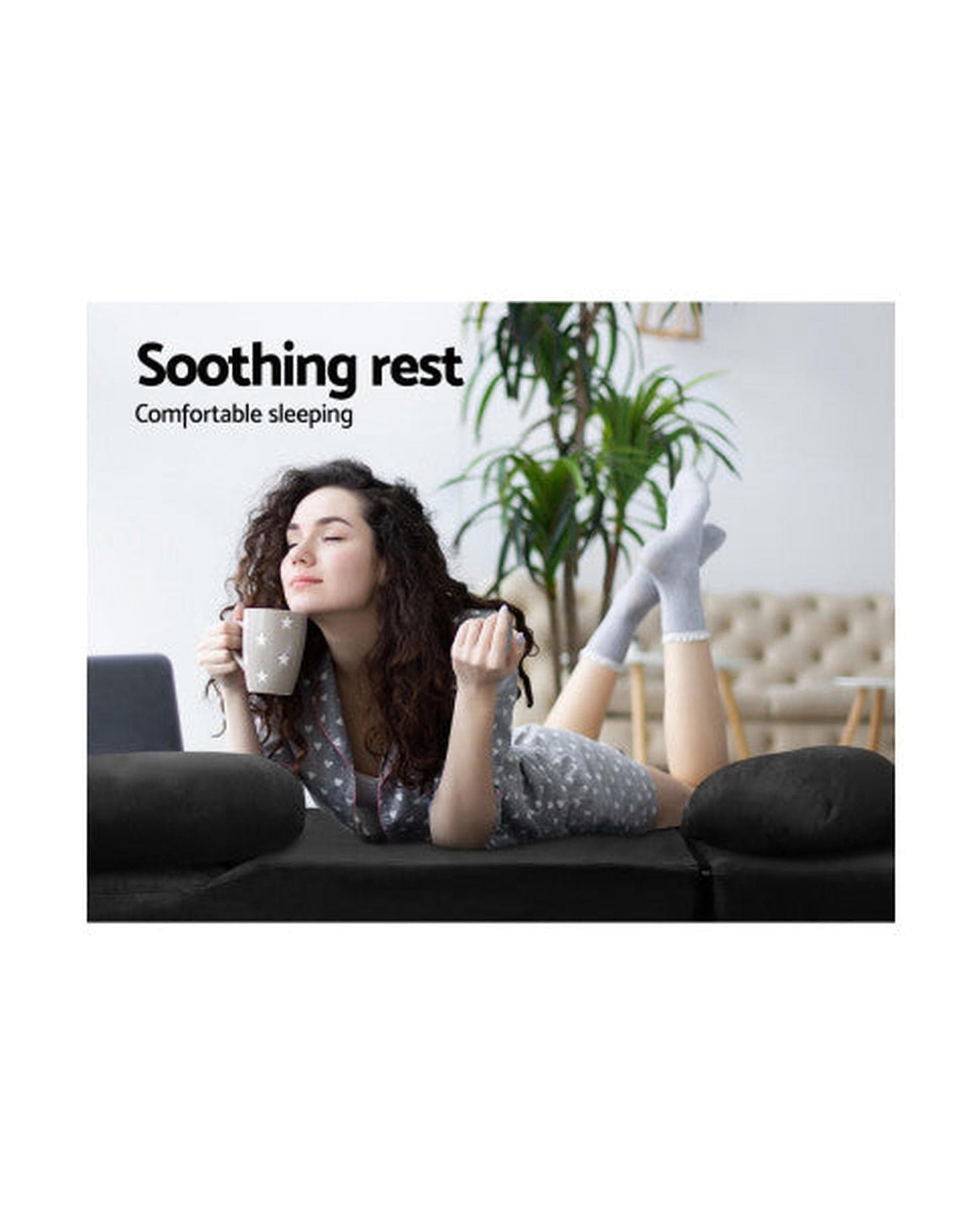 Artiss Sofa 2-seater Adjustable Lounge Sofa - Charcoal Suede