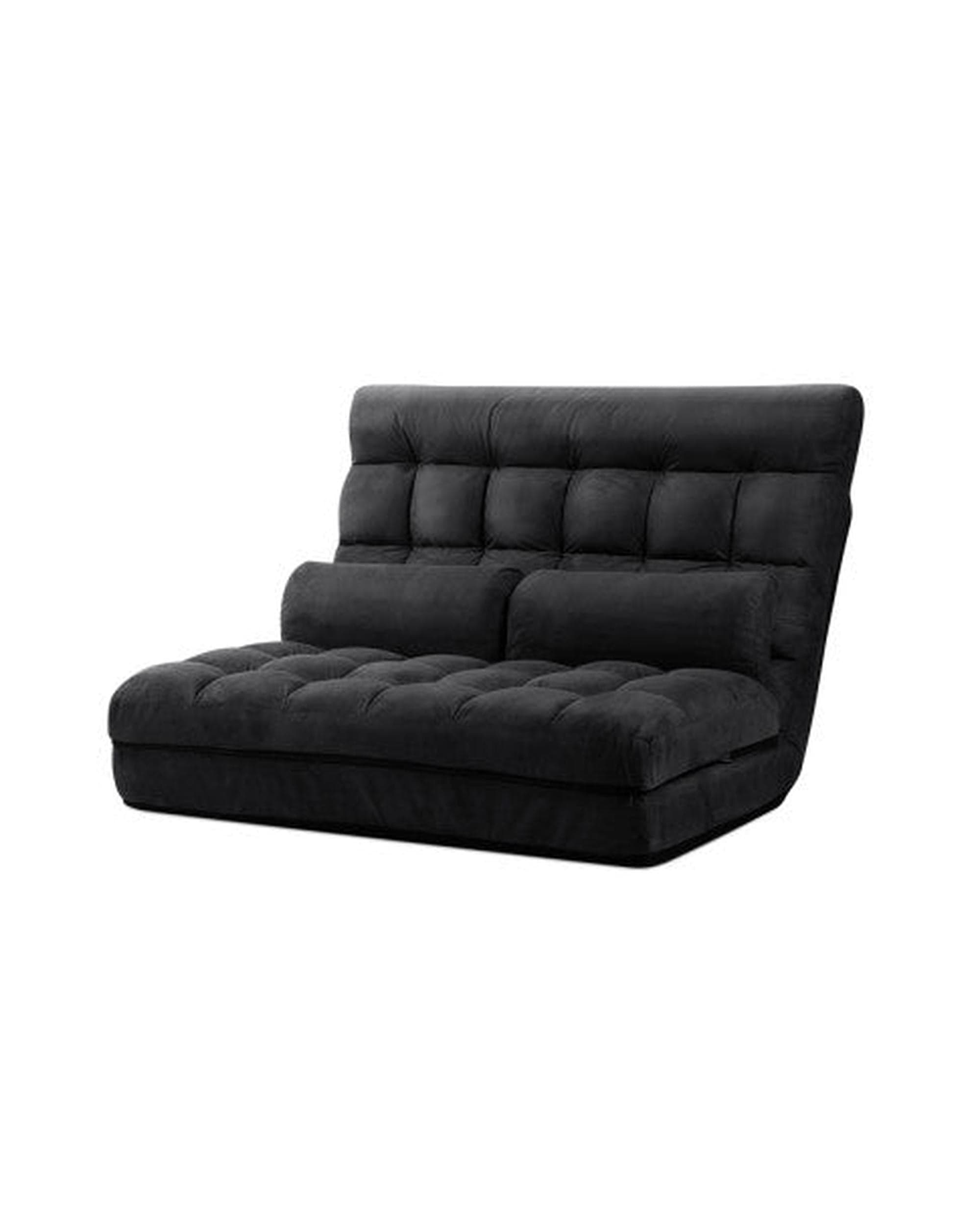 Artiss Sofa 2-seater Adjustable Lounge Sofa - Charcoal Suede