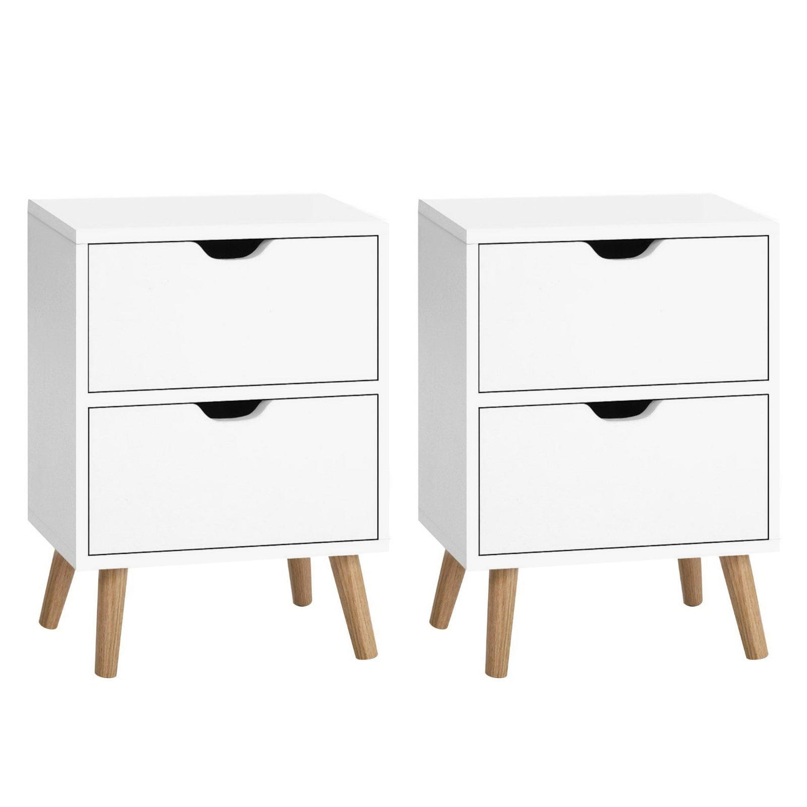 Artiss Bedside Table 2X Bedside Table 2 Drawers - BODEN White