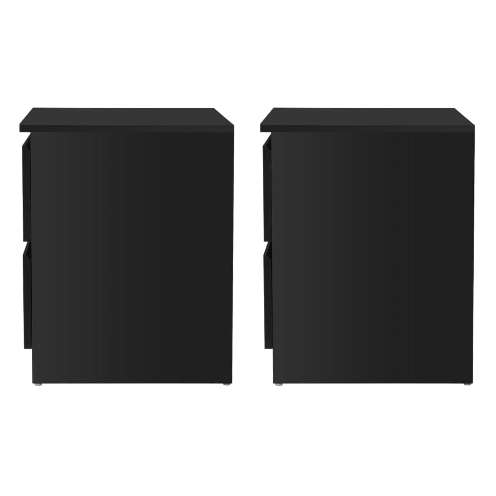 Artiss Bedside Table 2x Bedside Table 2 Drawers - PEPE Black
