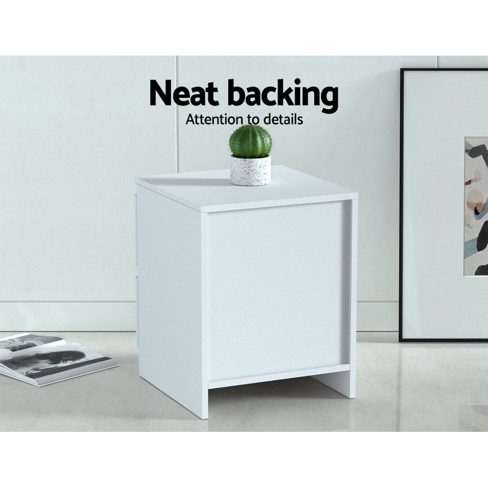 Artiss Bedside Table 2x Bedside Table 2 Drawers - PEPE White