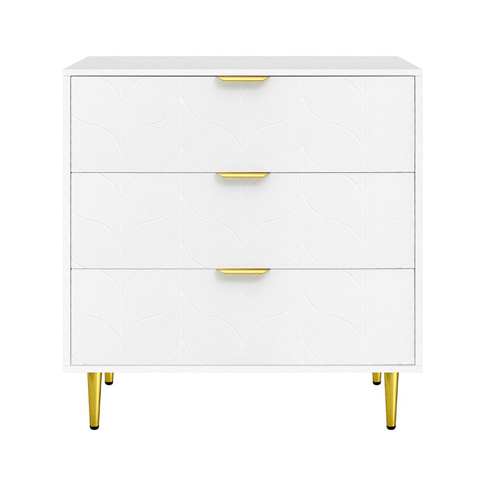 Artiss Chest of Drawers 3 Chest of Drawers Lowboy Cabinet White