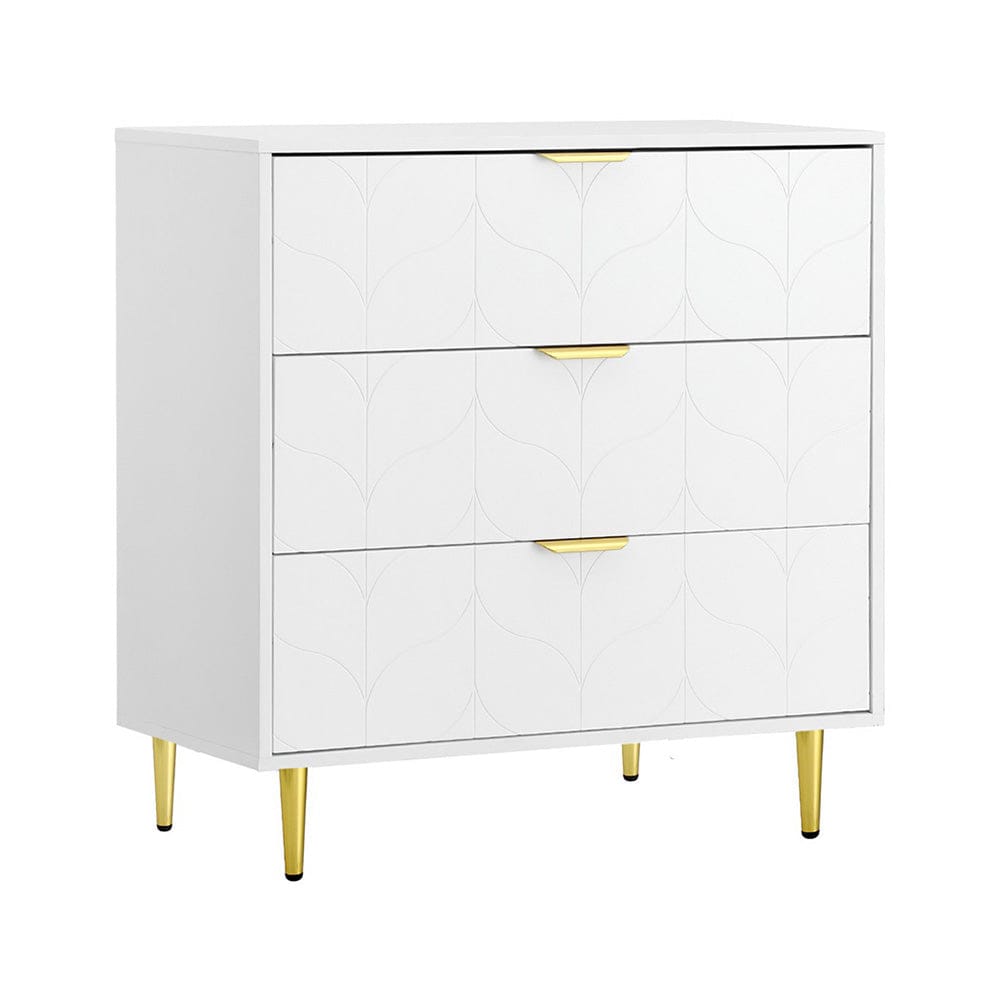 Artiss Chest of Drawers 3 Chest of Drawers Lowboy Cabinet White