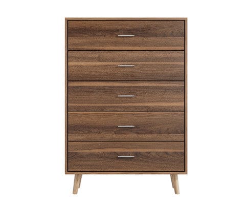 Artiss Chest of Drawers 5 Chest of Drawers - MIRI Walnut
