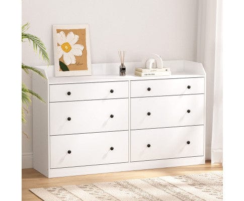Artiss Chest of Drawers 6 Chest of Drawers - PETE White